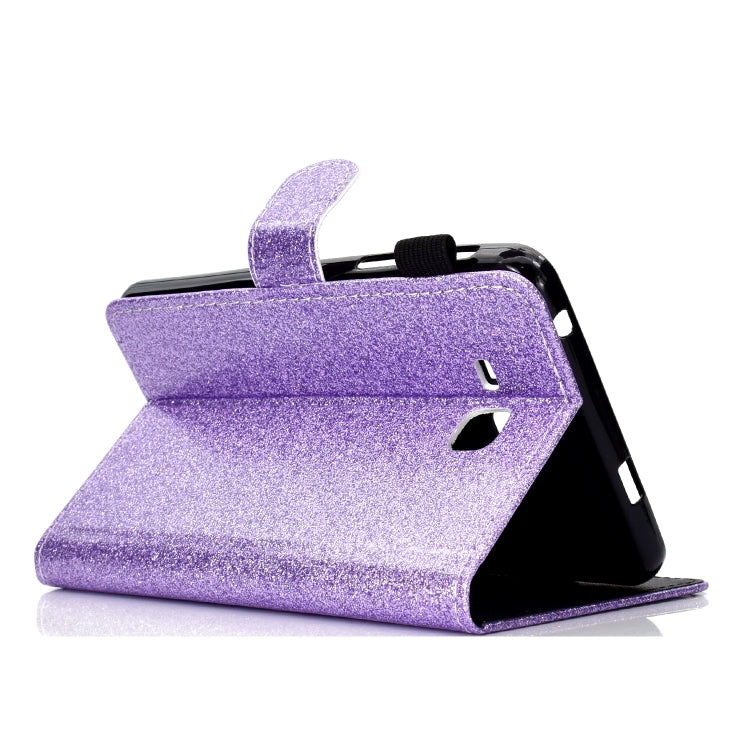 For Galaxy Tab A 7.0 (2016) T280 Varnish Glitter Powder Horizontal Flip Leather Case with Holder & Card Slot