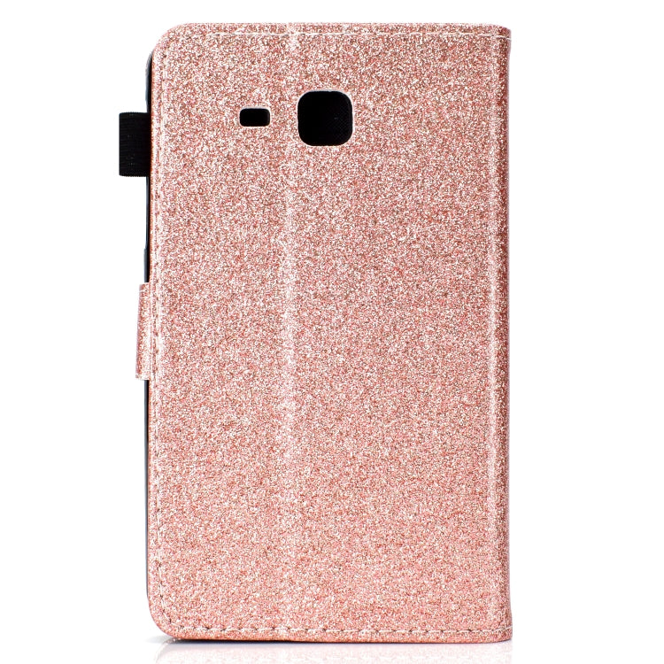 For Galaxy Tab A 7.0 (2016) T280 Varnish Glitter Powder Horizontal Flip Leather Case with Holder & Card Slot