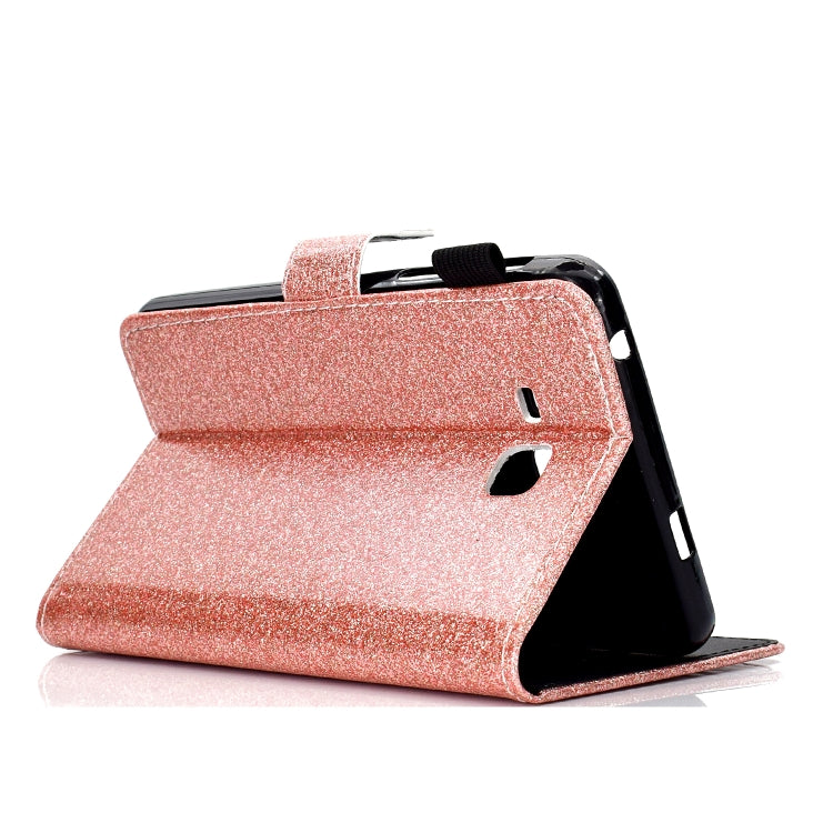 For Galaxy Tab A 7.0 (2016) T280 Varnish Glitter Powder Horizontal Flip Leather Case with Holder & Card Slot