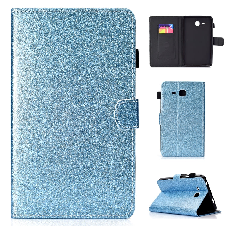 For Galaxy Tab A 7.0 (2016) T280 Varnish Glitter Powder Horizontal Flip Leather Case with Holder & Card Slot