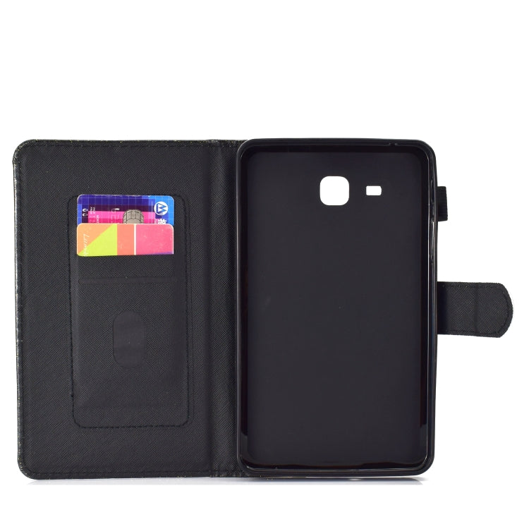 For Galaxy Tab A 7.0 (2016) T280 Varnish Glitter Powder Horizontal Flip Leather Case with Holder & Card Slot