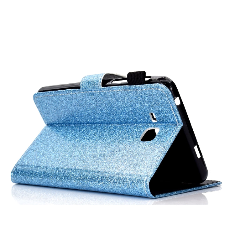 For Galaxy Tab A 7.0 (2016) T280 Varnish Glitter Powder Horizontal Flip Leather Case with Holder & Card Slot