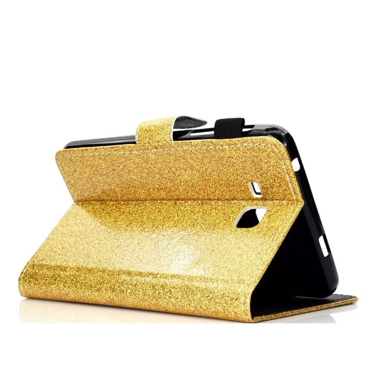For Galaxy Tab A 7.0 (2016) T280 Varnish Glitter Powder Horizontal Flip Leather Case with Holder & Card Slot