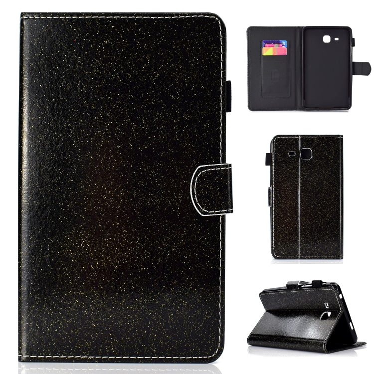 For Galaxy Tab A 7.0 (2016) T280 Varnish Glitter Powder Horizontal Flip Leather Case with Holder & Card Slot