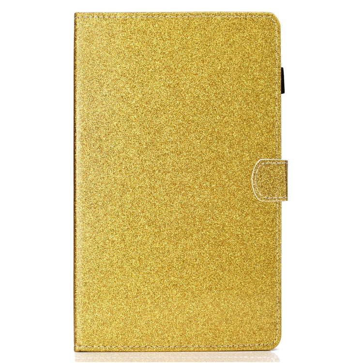 For Galaxy Tab A 8.0 & S Pen (2019) P200 Varnish Glitter Powder Horizontal Flip Leather Case with Holder & Card Slot