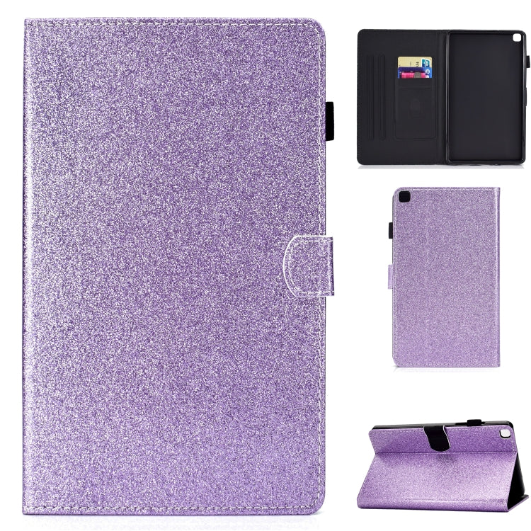 For Galaxy Tab A 8.0 (2019) T290 Varnish Glitter Powder Horizontal Flip Leather Case with Holder & Card Slot