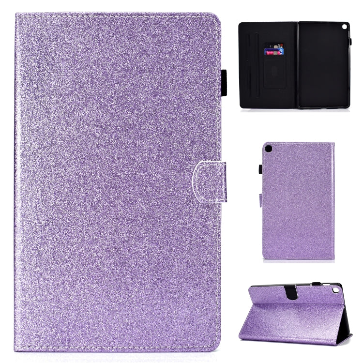 For Galaxy Tab S5e T720 Varnish Glitter Powder Horizontal Flip Leather Case with Holder & Card Slot