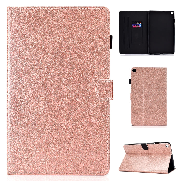 For Galaxy Tab S5e T720 Varnish Glitter Powder Horizontal Flip Leather Case with Holder & Card Slot