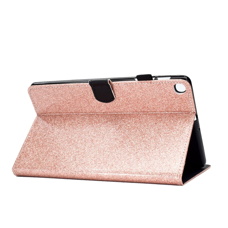 For Galaxy Tab S5e T720 Varnish Glitter Powder Horizontal Flip Leather Case with Holder & Card Slot