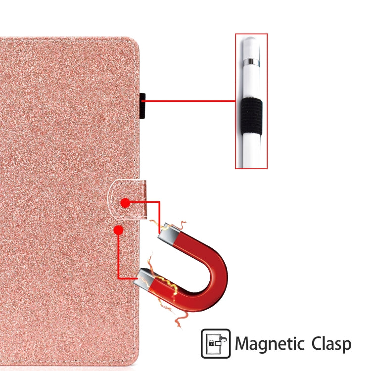 For Galaxy Tab S5e T720 Varnish Glitter Powder Horizontal Flip Leather Case with Holder & Card Slot