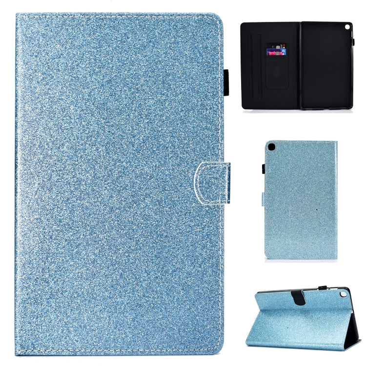 For Galaxy Tab S5e T720 Varnish Glitter Powder Horizontal Flip Leather Case with Holder & Card Slot
