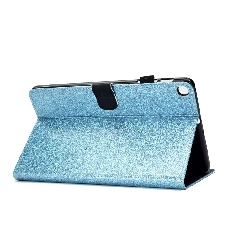 For Galaxy Tab S5e T720 Varnish Glitter Powder Horizontal Flip Leather Case with Holder & Card Slot