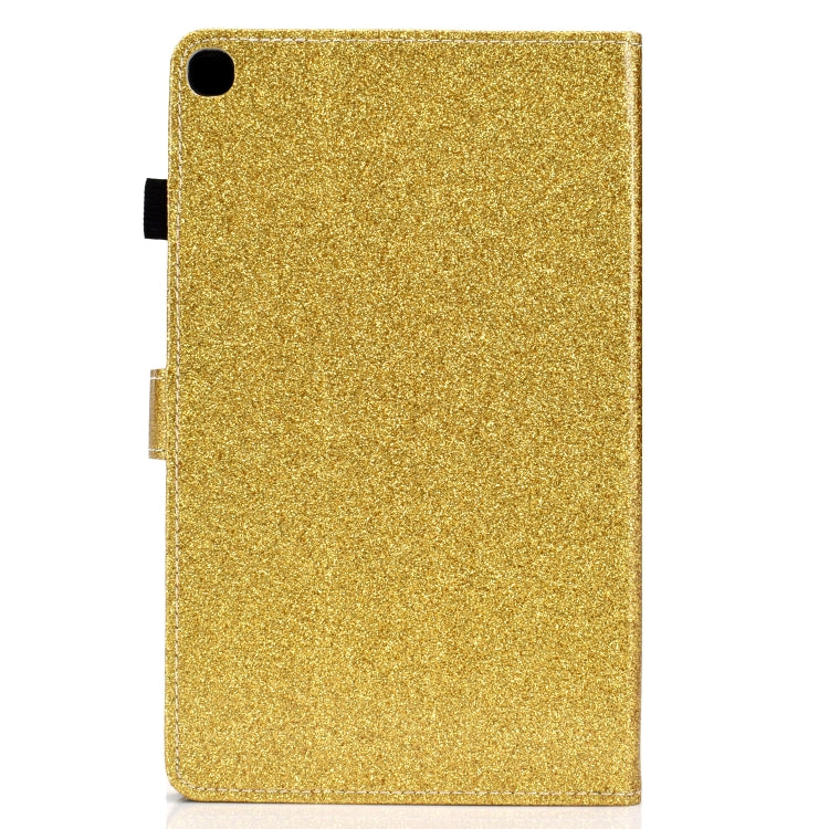 For Galaxy Tab S5e T720 Varnish Glitter Powder Horizontal Flip Leather Case with Holder & Card Slot
