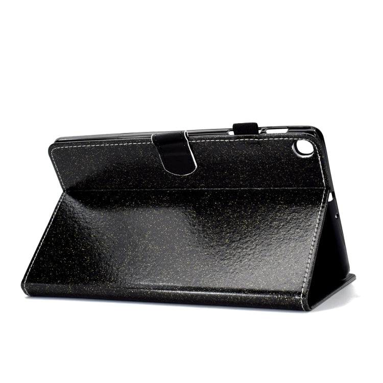 For Galaxy Tab S5e T720 Varnish Glitter Powder Horizontal Flip Leather Case with Holder & Card Slot