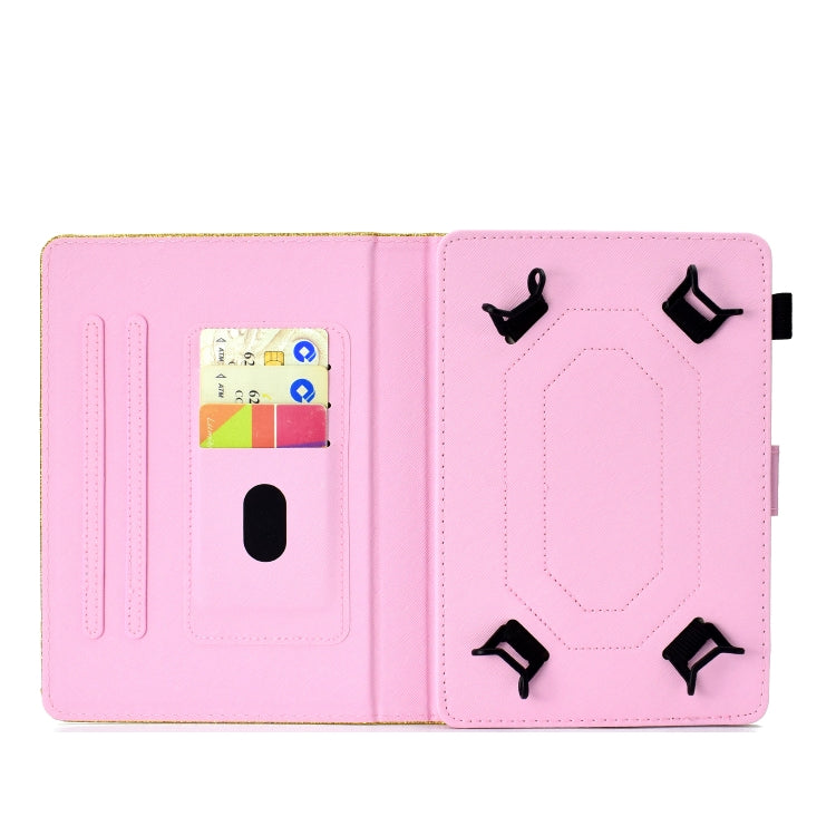 For 7 inch Tablet Varnish Glitter Powder Horizontal Flip Leather Case with Holder & Card Slot