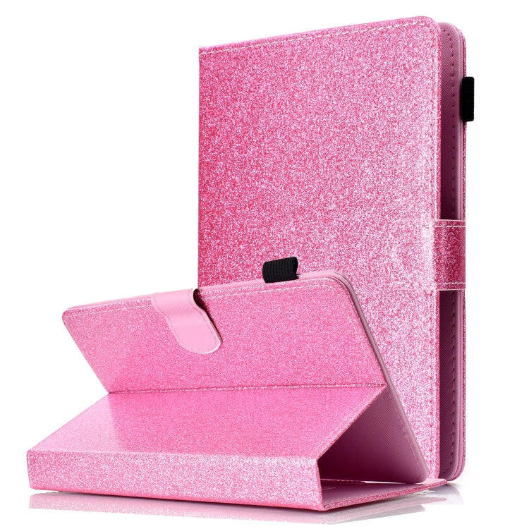 For 8 inch Tablet Varnish Glitter Powder Horizontal Flip Leather Case with Holder & Card Slot