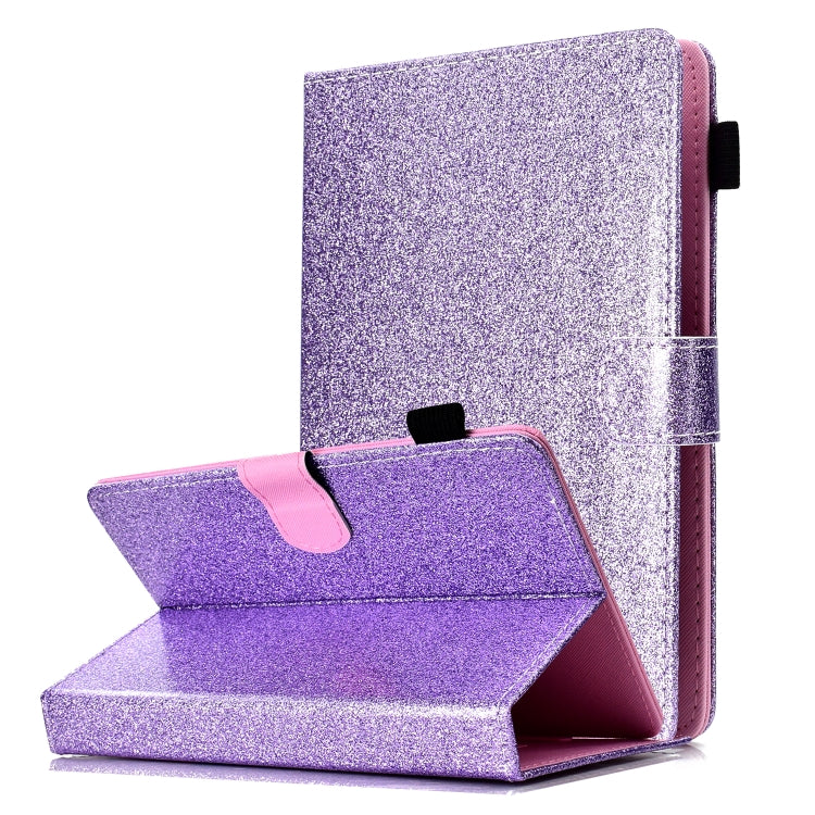 For 10 inch Tablet Varnish Glitter Powder Horizontal Flip Leather Case with Holder & Card Slot