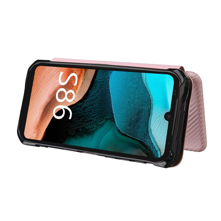 For Doogee S86 / S86 Pro Carbon Fiber Texture Horizontal Flip TPU + PC + PU Leather Case with Card Slot