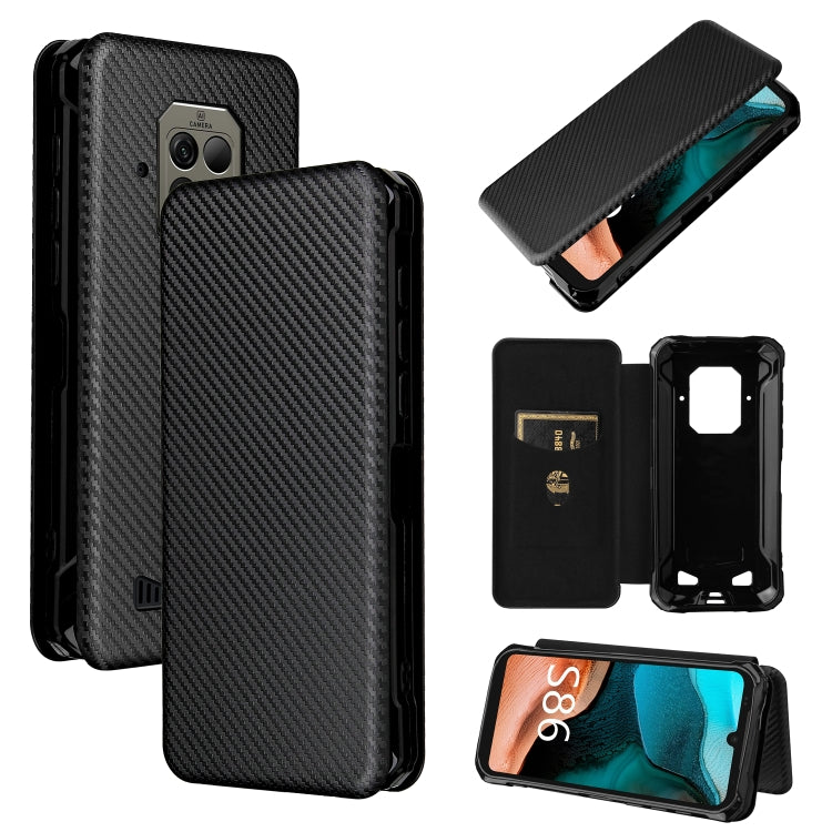 For Doogee S86 / S86 Pro Carbon Fiber Texture Horizontal Flip TPU + PC + PU Leather Case with Card Slot