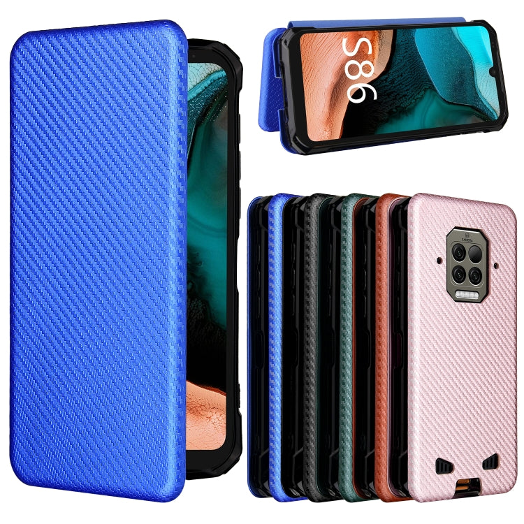 For Doogee S86 / S86 Pro Carbon Fiber Texture Horizontal Flip TPU + PC + PU Leather Case with Card Slot