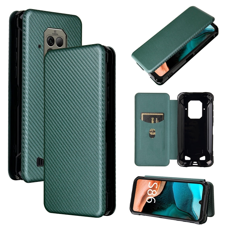 For Doogee S86 / S86 Pro Carbon Fiber Texture Horizontal Flip TPU + PC + PU Leather Case with Card Slot