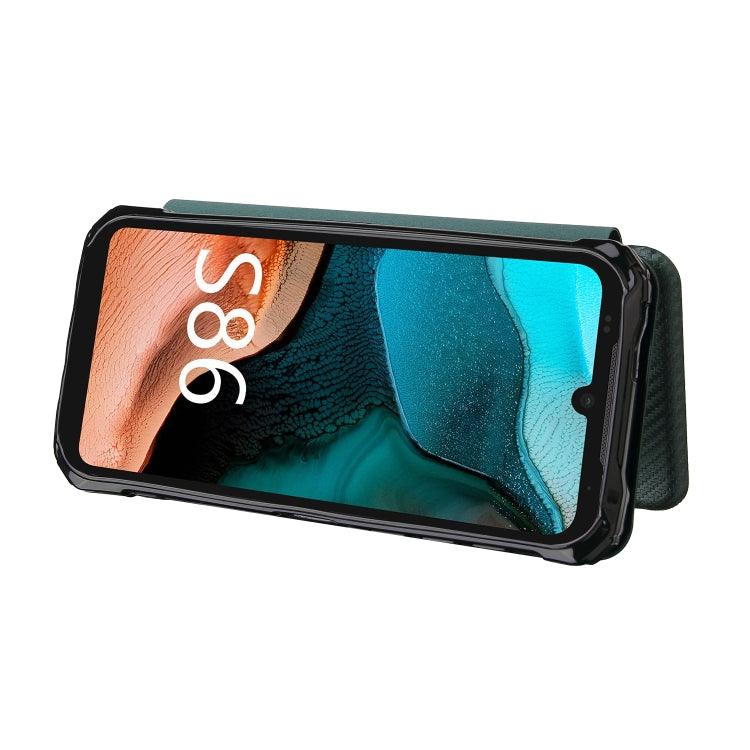 For Doogee S86 / S86 Pro Carbon Fiber Texture Horizontal Flip TPU + PC + PU Leather Case with Card Slot