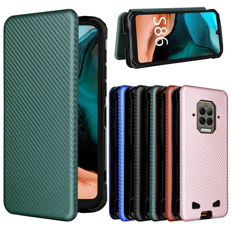 For Doogee S86 / S86 Pro Carbon Fiber Texture Horizontal Flip TPU + PC + PU Leather Case with Card Slot