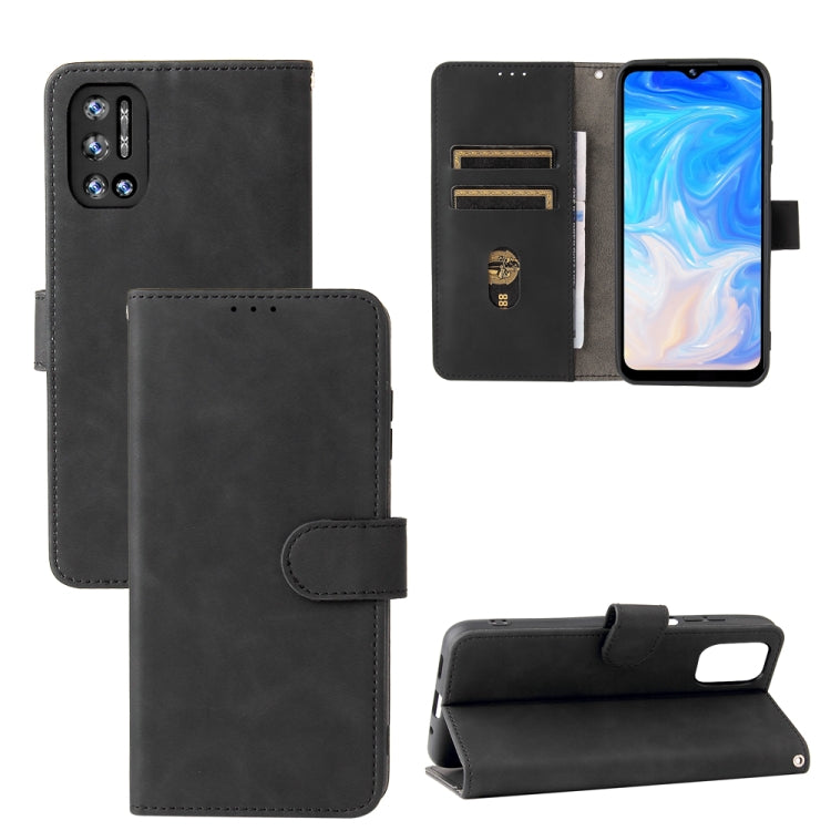 For Doogee N40 Pro Solid Color Skin Feel Magnetic Buckle Horizontal Flip PU Leather Case with Holder & Card Slots & Wallet