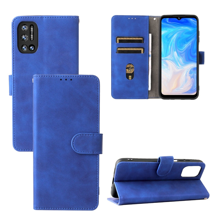 For Doogee N40 Pro Solid Color Skin Feel Magnetic Buckle Horizontal Flip PU Leather Case with Holder & Card Slots & Wallet