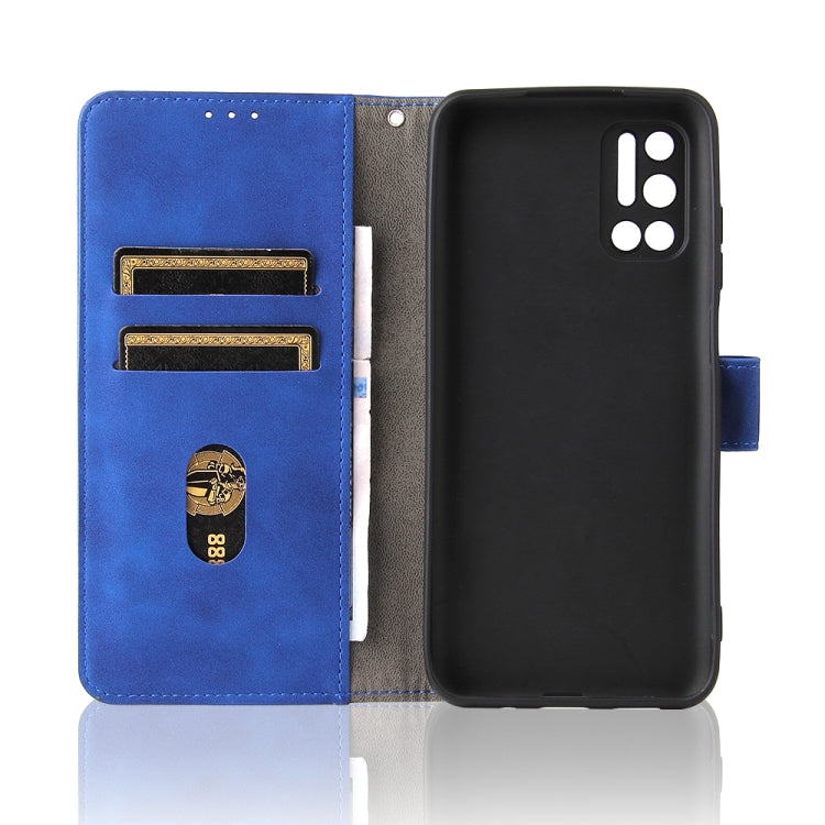 For Doogee N40 Pro Solid Color Skin Feel Magnetic Buckle Horizontal Flip PU Leather Case with Holder & Card Slots & Wallet