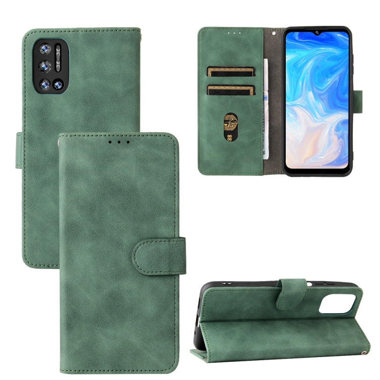 For Doogee N40 Pro Solid Color Skin Feel Magnetic Buckle Horizontal Flip PU Leather Case with Holder & Card Slots & Wallet
