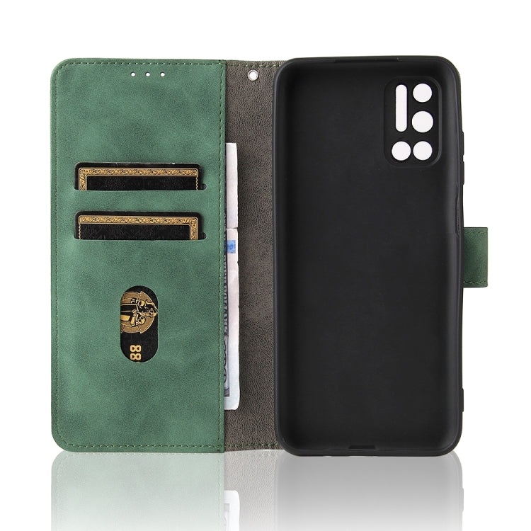 For Doogee N40 Pro Solid Color Skin Feel Magnetic Buckle Horizontal Flip PU Leather Case with Holder & Card Slots & Wallet