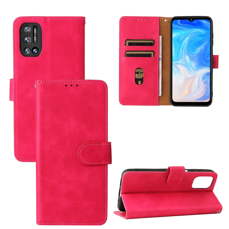 For Doogee N40 Pro Solid Color Skin Feel Magnetic Buckle Horizontal Flip PU Leather Case with Holder & Card Slots & Wallet