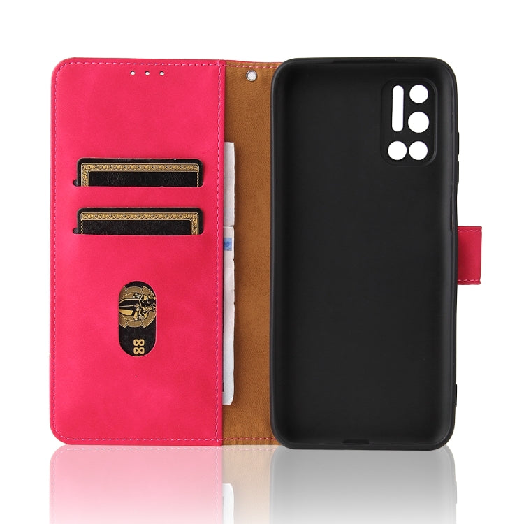 For Doogee N40 Pro Solid Color Skin Feel Magnetic Buckle Horizontal Flip PU Leather Case with Holder & Card Slots & Wallet