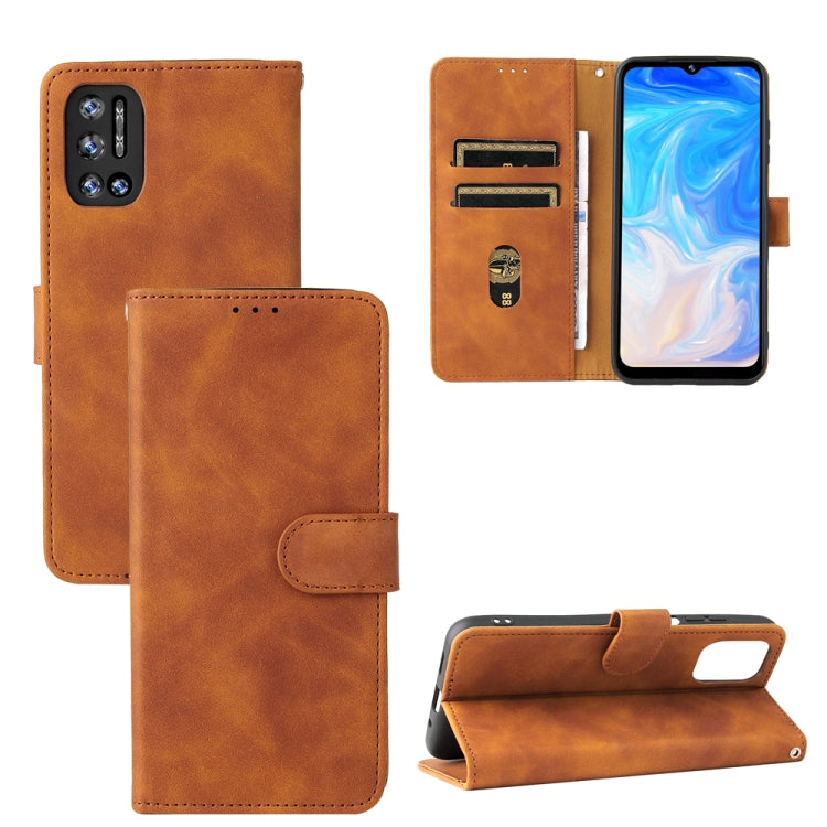 For Doogee N40 Pro Solid Color Skin Feel Magnetic Buckle Horizontal Flip PU Leather Case with Holder & Card Slots & Wallet