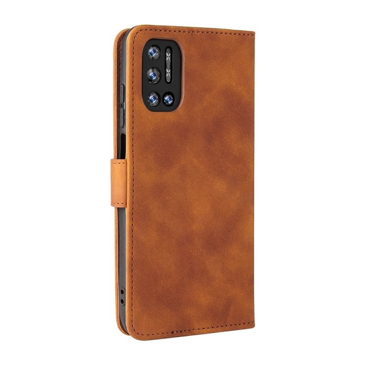 For Doogee N40 Pro Solid Color Skin Feel Magnetic Buckle Horizontal Flip PU Leather Case with Holder & Card Slots & Wallet
