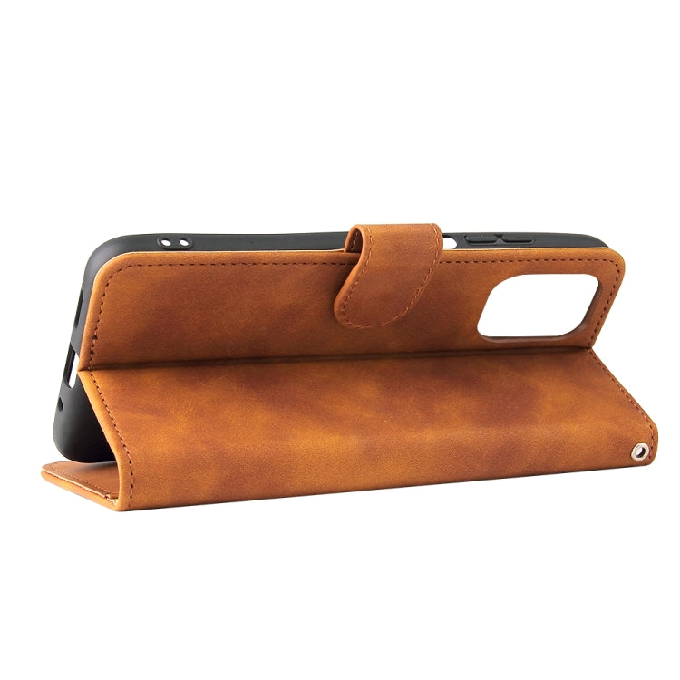 For Doogee N40 Pro Solid Color Skin Feel Magnetic Buckle Horizontal Flip PU Leather Case with Holder & Card Slots & Wallet