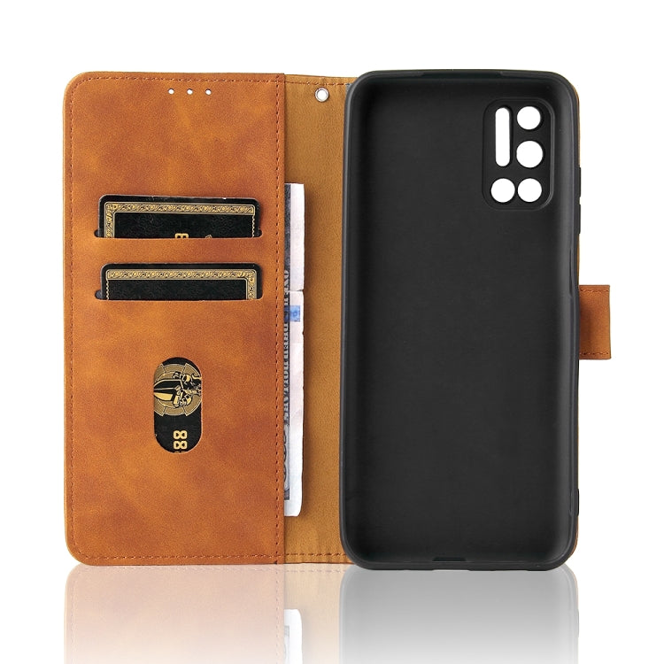 For Doogee N40 Pro Solid Color Skin Feel Magnetic Buckle Horizontal Flip PU Leather Case with Holder & Card Slots & Wallet