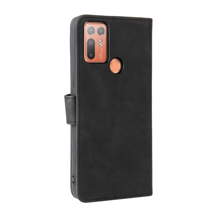For HTC Desire 20+ Solid Color Skin Feel Magnetic Buckle Horizontal Flip PU Leather Case with Holder & Card Slots & Wallet