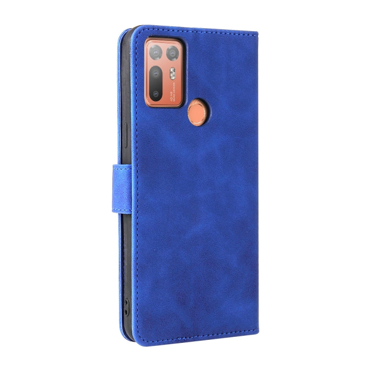 For HTC Desire 20+ Solid Color Skin Feel Magnetic Buckle Horizontal Flip PU Leather Case with Holder & Card Slots & Wallet