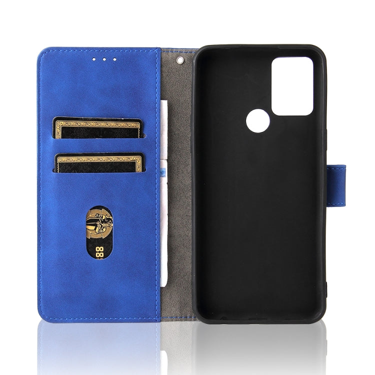 For HTC Desire 20+ Solid Color Skin Feel Magnetic Buckle Horizontal Flip PU Leather Case with Holder & Card Slots & Wallet