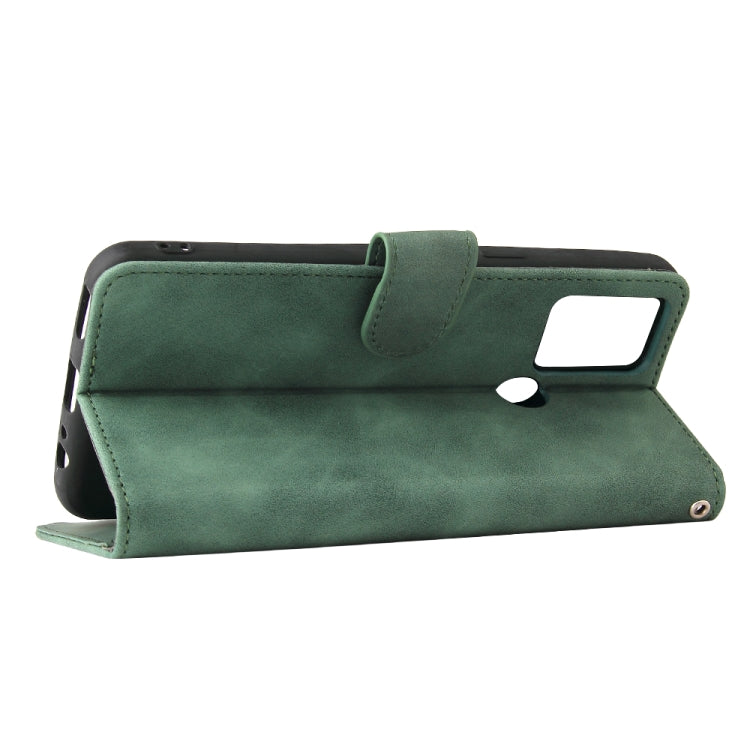For HTC Desire 20+ Solid Color Skin Feel Magnetic Buckle Horizontal Flip PU Leather Case with Holder & Card Slots & Wallet