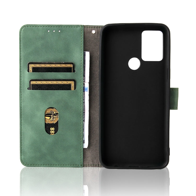 For HTC Desire 20+ Solid Color Skin Feel Magnetic Buckle Horizontal Flip PU Leather Case with Holder & Card Slots & Wallet