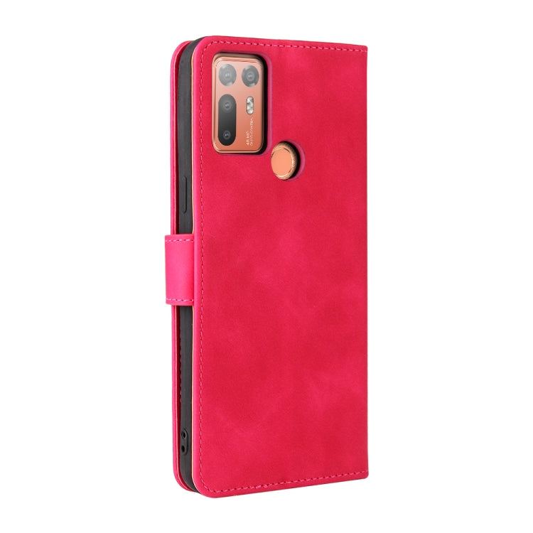 For HTC Desire 20+ Solid Color Skin Feel Magnetic Buckle Horizontal Flip PU Leather Case with Holder & Card Slots & Wallet
