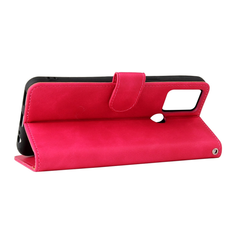 For HTC Desire 20+ Solid Color Skin Feel Magnetic Buckle Horizontal Flip PU Leather Case with Holder & Card Slots & Wallet