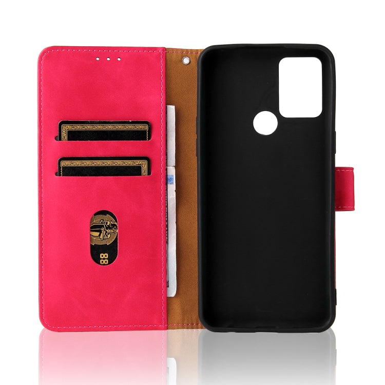 For HTC Desire 20+ Solid Color Skin Feel Magnetic Buckle Horizontal Flip PU Leather Case with Holder & Card Slots & Wallet