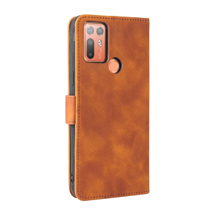 For HTC Desire 20+ Solid Color Skin Feel Magnetic Buckle Horizontal Flip PU Leather Case with Holder & Card Slots & Wallet