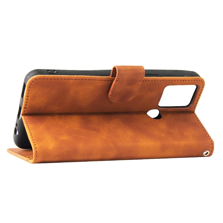For HTC Desire 20+ Solid Color Skin Feel Magnetic Buckle Horizontal Flip PU Leather Case with Holder & Card Slots & Wallet