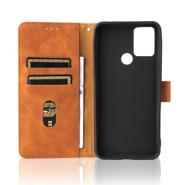 For HTC Desire 20+ Solid Color Skin Feel Magnetic Buckle Horizontal Flip PU Leather Case with Holder & Card Slots & Wallet