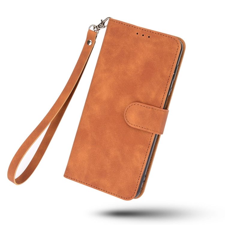 For HTC Desire 20+ Solid Color Skin Feel Magnetic Buckle Horizontal Flip PU Leather Case with Holder & Card Slots & Wallet